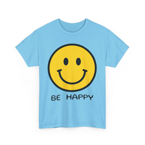Be Happy T-Shirt – Large Smiley Face Positive Vibes Tee