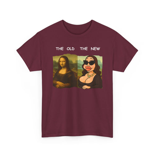 Mona Lisa vs Modern Botox Mona Tee | Funny Cartoon Parody T-Shirt 🎨😂