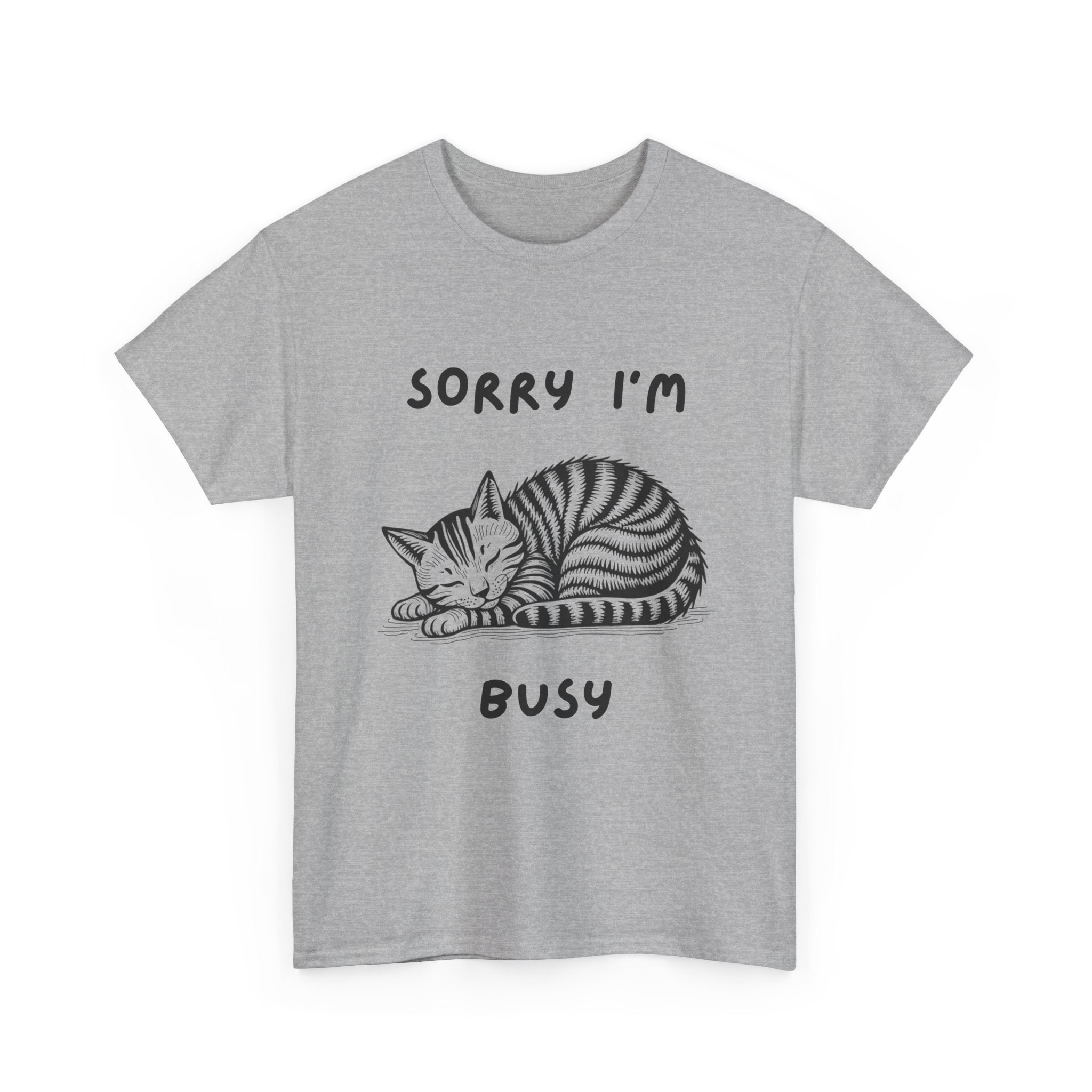 Sorry I'm Busy Cat T-Shirt | Funny Sleeping Cat Tee 🐱💤