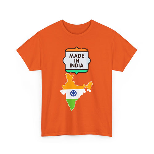 Made in India T-Shirt with Flag and Country Outline