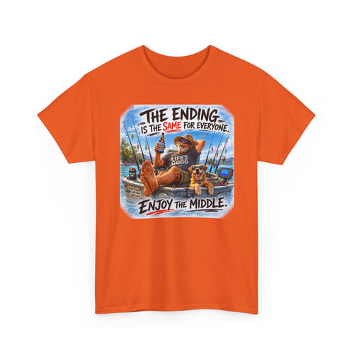 Enjoy The Middle Fishing T-Shirt | Funny Inspirational Boat Tee 🛶
