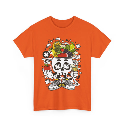 Weird Fruit Man T-Shirt – Skull, Legs & Fruit Explosion
