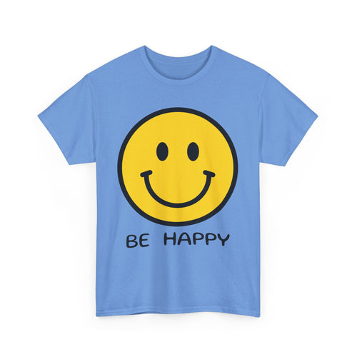 Be Happy T-Shirt – Large Smiley Face Positive Vibes Tee