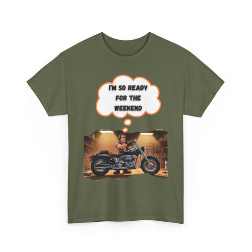 Weekend Warrior Mode: Biker Garage Prep – Motorcycle T-Shirt