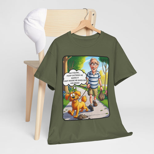 Funny Dog Walking T-Shirt – Go Figure Thought Bubble