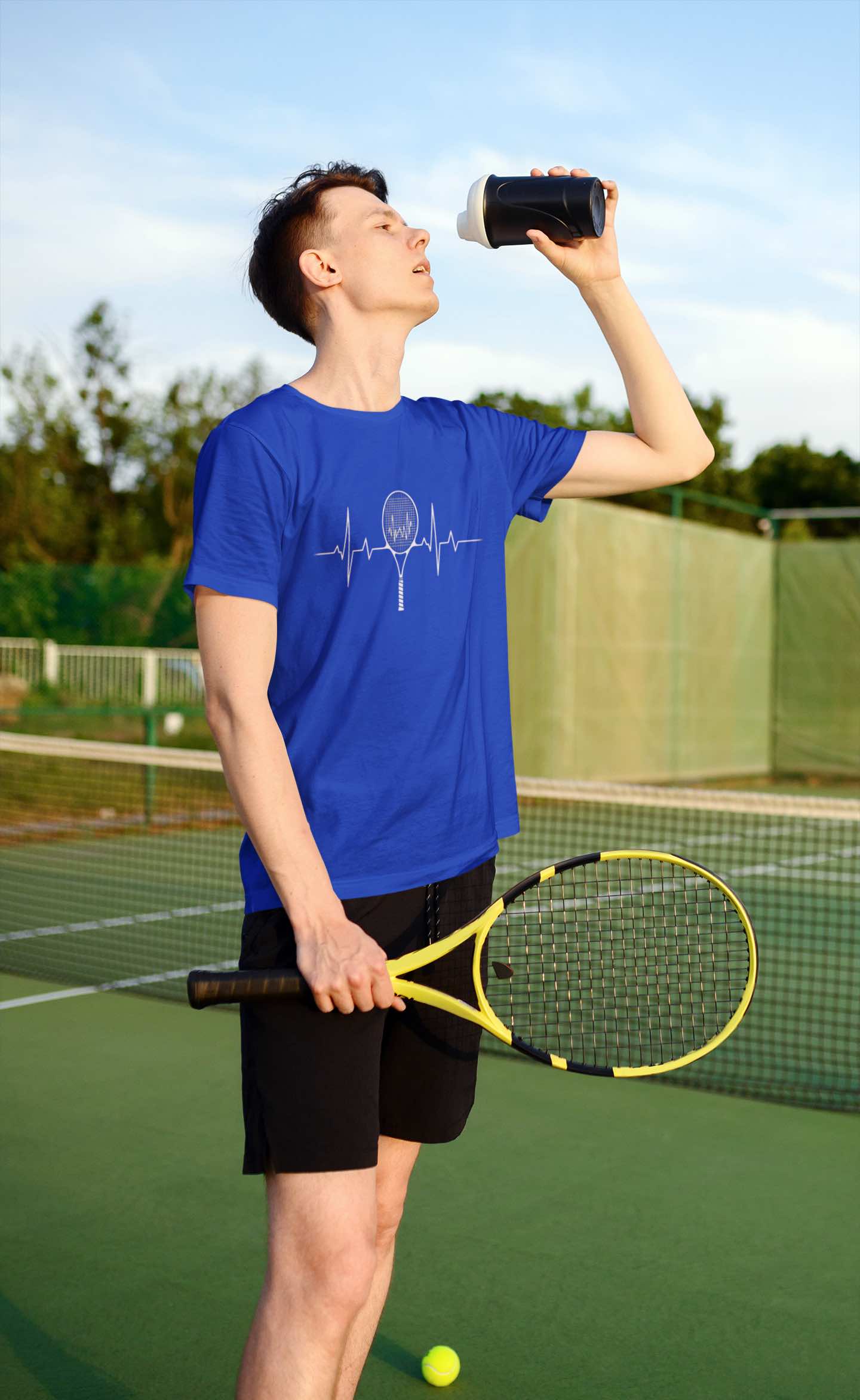 Tennis Heartbeat T-Shirt | Tennis Racket ECG Graphic Tee 🎾💓